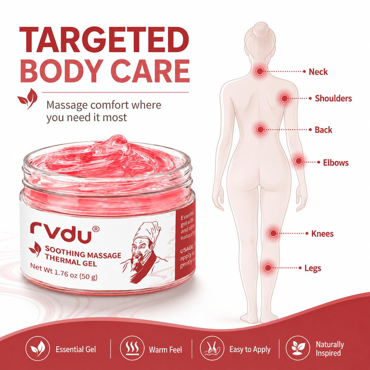 RVDU Thermal Soothing Massage Gel for Muscles & Joints – 100Gm