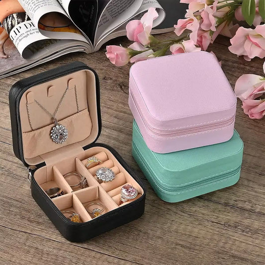 Mini Leather Jewelry Organizer Box