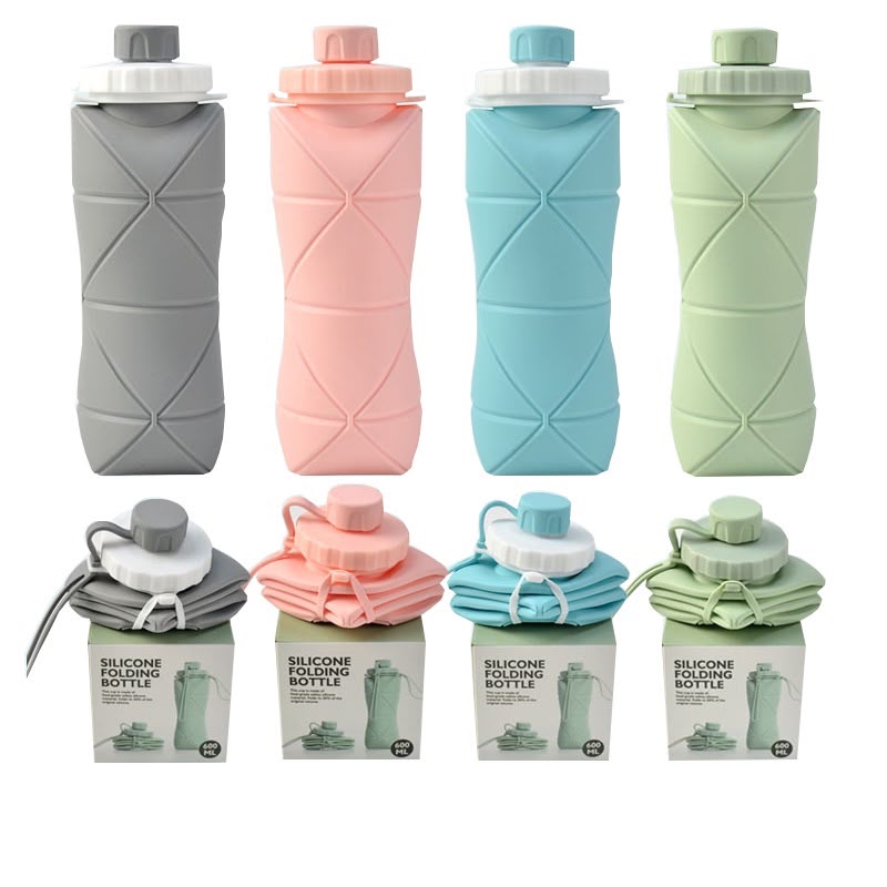 600ml Silicone Foldable Water Bottle