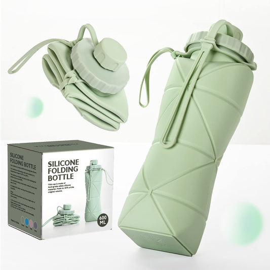 600ml Silicone Foldable Water Bottle